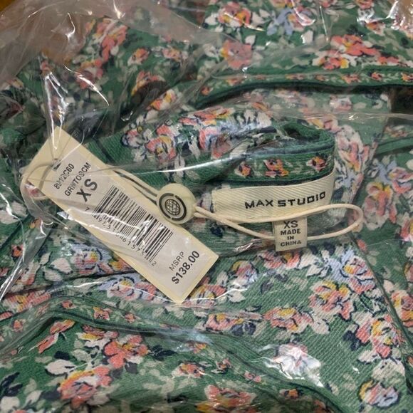 Max Studio | Floral Print Wrap Ruffle Dress - Picture 5 of 7